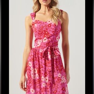 Sugarlips Pink and Red Smocked S crop top & M maxi skirt